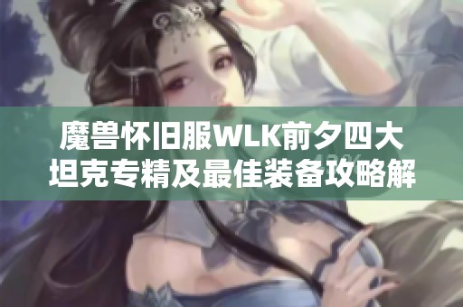 魔兽怀旧服WLK前夕四大坦克专精及最佳装备攻略解析