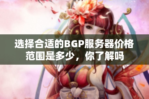 选择合适的BGP服务器价格范围是多少，你了解吗