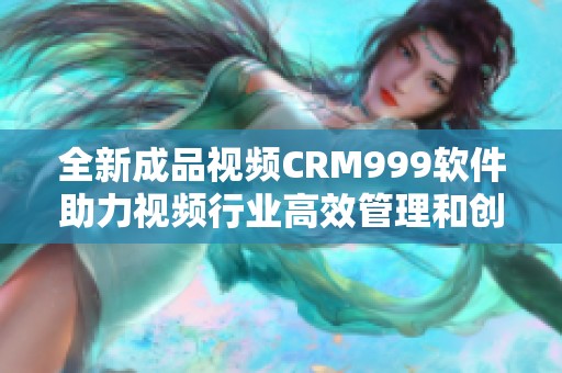 全新成品视频CRM999软件助力视频行业高效管理和创作