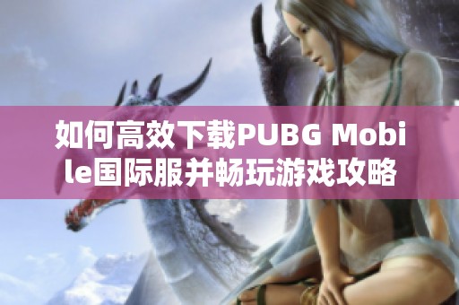 如何高效下载PUBG Mobile国际服并畅玩游戏攻略